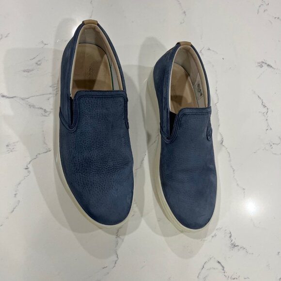 Ecco Womens Soft 7 Blue Suede Slip On Shoes EU 39 US 8.5 Extra Width - Picture 2 of 10